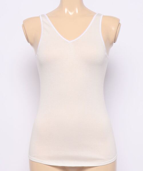 ONEME（ワンム）の「ONEME Seamless innerwear T/T（タンクトップ・レディース・ネイビー/オフホワイト・FREE）」の8枚目の写真