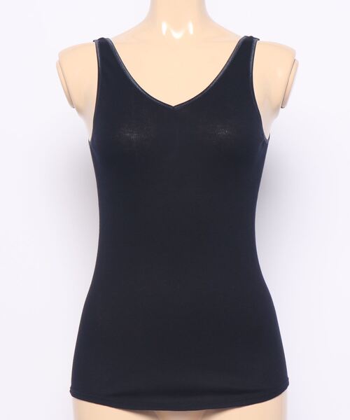 ONEME（ワンム）の「ONEME Seamless innerwear T/T（タンクトップ・レディース・ネイビー/オフホワイト・FREE）」の5枚目の写真