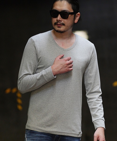 RATTLE TRAP（ラトルトラップ）の「Vネックスパンフライス（Tシャツ/カットソー・メンズ・ホワイト/ブラック/ホワイト×ブラック/杢グレー・LL/S/M/L）」の17枚目の写真