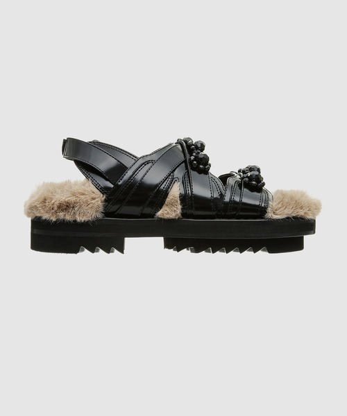 Simone Rocha(シモーネロシャ)の「MULTI-STRAP TRACK SANDAL W/ FAUX FUR LINING(サンダル・レディース・ブラック系その他・38/37/39/36)」の4枚目の写真
