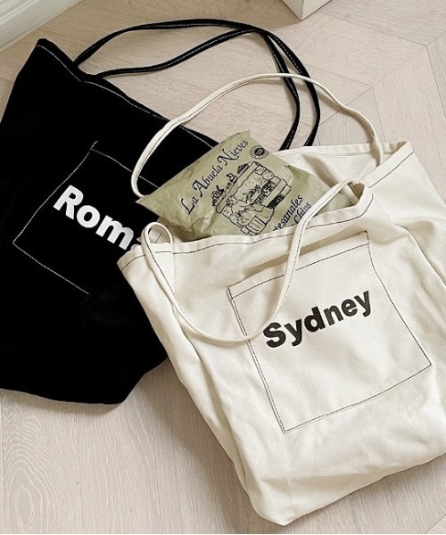 NANING9（ナンニング）の「NANING9 ロゴステッチトートバッグ（トートバッグ・レディース・ブラック/アイボリー・FREE）」の10枚目の写真