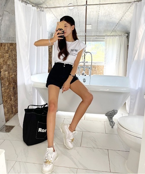 NANING9（ナンニング）の「NANING9 ロゴステッチトートバッグ（トートバッグ・レディース・ブラック/アイボリー・FREE）」の13枚目の写真