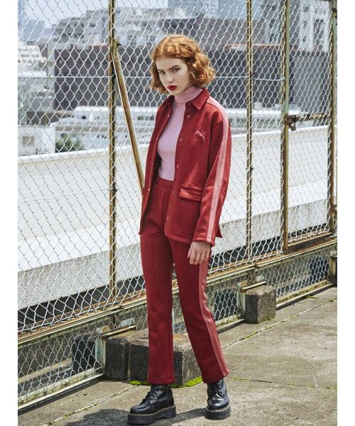 PUMA（プーマ）の「PUMA T7 ジャケット（テーラードジャケット・レディース・ブラック/レッド・MEDIUM）」の4枚目の写真