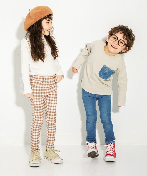 BRANSHES(ブランシェス)の「【デニムポケット】長袖Tシャツ(Tシャツ/カットソー・キッズ・グレー/アイボリー/ブルー/ブラウン・100cm/120cm/110cm/130cm/90cm/150cm/140cm)」の15枚目の写真