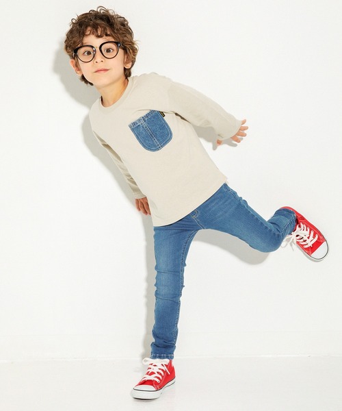 BRANSHES(ブランシェス)の「【デニムポケット】長袖Tシャツ(Tシャツ/カットソー・キッズ・グレー/アイボリー/ブルー/ブラウン・100cm/120cm/110cm/130cm/90cm/150cm/140cm)」の13枚目の写真