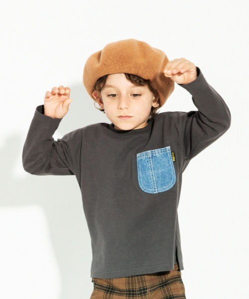 BRANSHES(ブランシェス)の「【デニムポケット】長袖Tシャツ(Tシャツ/カットソー・キッズ・グレー/アイボリー/ブルー/ブラウン・100cm/120cm/110cm/130cm/90cm/150cm/140cm)」の21枚目の写真
