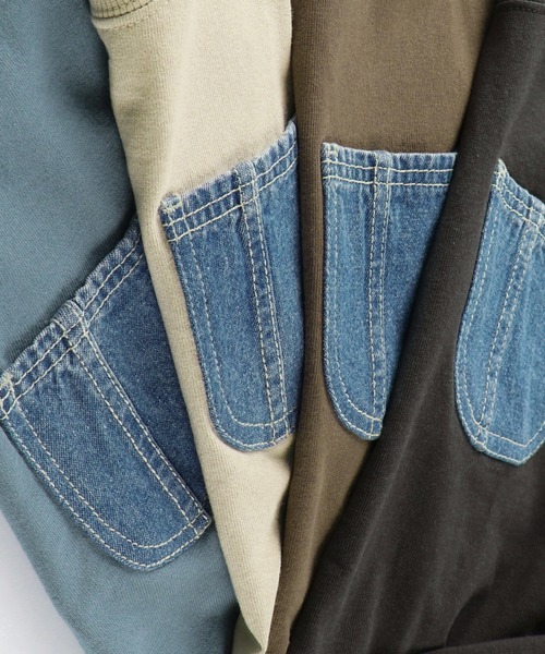 BRANSHES(ブランシェス)の「【デニムポケット】長袖Tシャツ(Tシャツ/カットソー・キッズ・グレー/アイボリー/ブルー/ブラウン・100cm/120cm/110cm/130cm/90cm/150cm/140cm)」の6枚目の写真