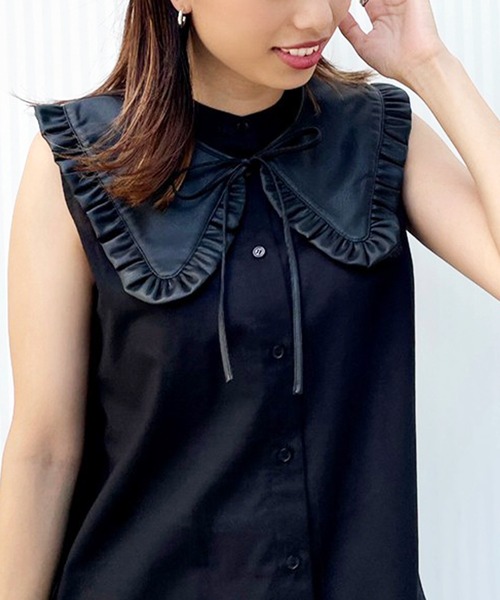 AG by aquagirl(エージーバイアクアガール)の「◆シンセティックレザーつけ襟(その他・レディース・ブラック・00)」の1枚目の写真