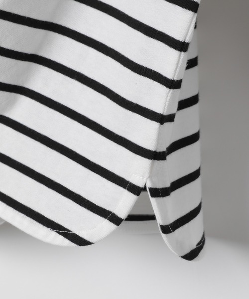 GLOBAL WORK（グローバルワーク）の「【キッズ】DRY／ボートネックボーダー7分袖/959342（Tシャツ/カットソー・キッズ・グリーン/ブラック/ブルー・140cm/160cm/130cm/120cm/150cm/110cm/100cm）」の15枚目の写真