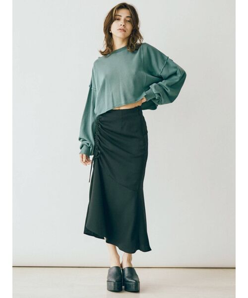 EVRIS（エヴリス）の「ドロストロングスカート（スカート・レディース・ブラック/カーキ・MEDIUM/SMALL）」の9枚目の写真