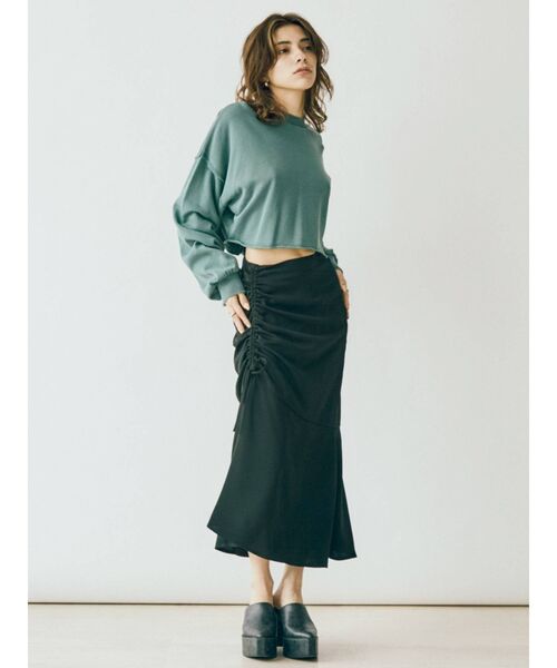 EVRIS（エヴリス）の「ドロストロングスカート（スカート・レディース・ブラック/カーキ・MEDIUM/SMALL）」の10枚目の写真