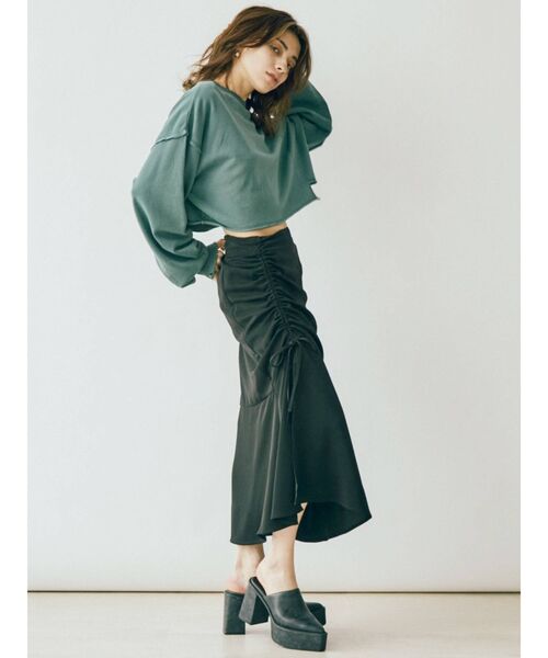 EVRIS（エヴリス）の「ドロストロングスカート（スカート・レディース・ブラック/カーキ・MEDIUM/SMALL）」の11枚目の写真