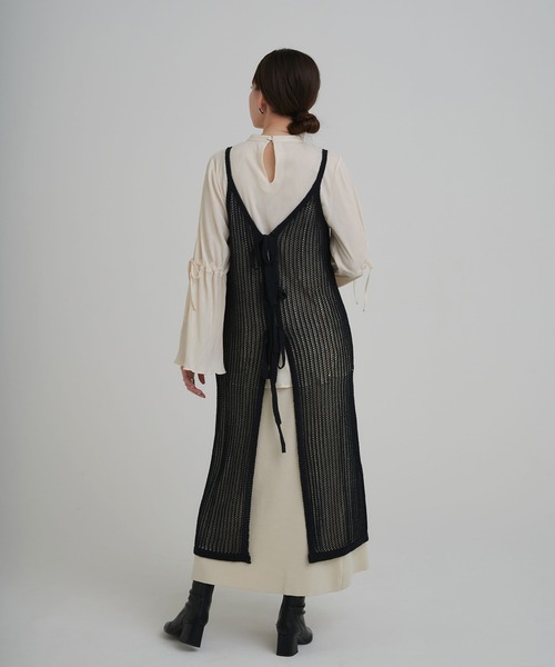 TINA：JOJUN（ティーナジョジュン）の「メッシュ ロングキャミ TINA：JOJUN（ワンピース・レディース・アイボリー/ブラック・M）」の13枚目の写真