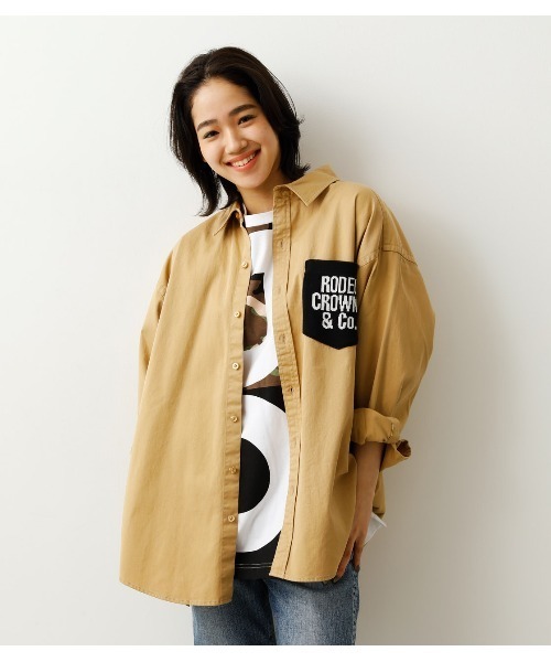 ポスト便送料無料 ニットポケットシャツ シャツ ブラウス Rodeo Crowns Wide Bowl ロデオクラウンズワイドボウル のファッション 激安公式 Bmti Uz