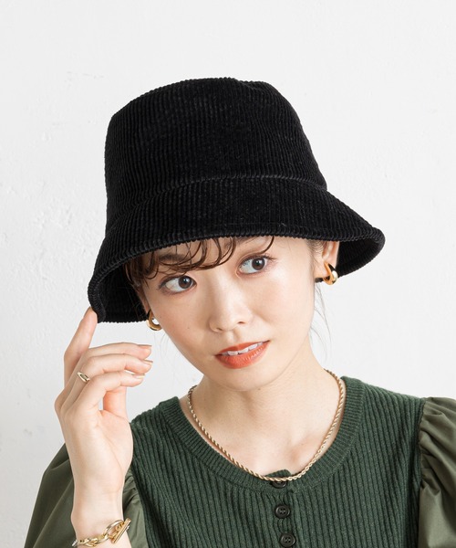 prose verse（プロズヴェール）の「コーデュロイバケットハット（ハット・レディース・ブラック/ダークブラウン/キャメル・ﾌﾘ-）」の2枚目の写真