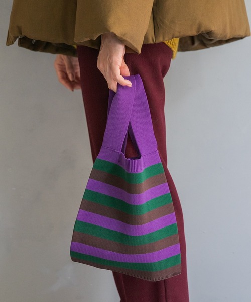 LEPSIM(レプシィム)の「【辻直子さんコラボ】アソートニットBAG 229725(ハンドバッグ・レディース・レッド系その他/グリーン系その他/パープル系その他/パープル系その他2/イエロー系その他・ONE SIZE)」の3枚目の写真