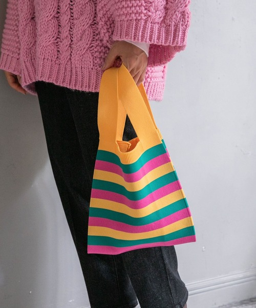 LEPSIM(レプシィム)の「【辻直子さんコラボ】アソートニットBAG 229725(ハンドバッグ・レディース・レッド系その他/グリーン系その他/パープル系その他/パープル系その他2/イエロー系その他・ONE SIZE)」の5枚目の写真