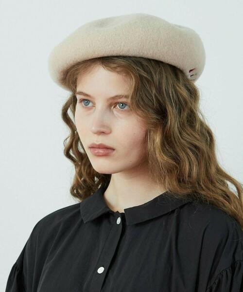 FRAPBOIS（フラボア）の「リブベレー（ハンチング/ベレー帽・レディース・ベージュ/ブラック・FREE）」の5枚目の写真