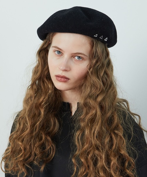 FRAPBOIS（フラボア）の「リブベレー（ハンチング/ベレー帽・レディース・ベージュ/ブラック・FREE）」の2枚目の写真