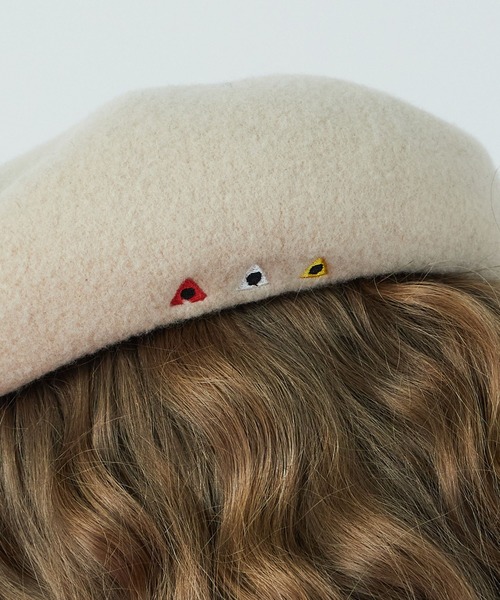 FRAPBOIS（フラボア）の「リブベレー（ハンチング/ベレー帽・レディース・ベージュ/ブラック・FREE）」の4枚目の写真