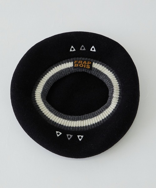 FRAPBOIS（フラボア）の「リブベレー（ハンチング/ベレー帽・レディース・ベージュ/ブラック・FREE）」の7枚目の写真