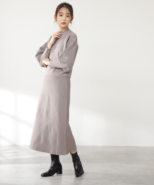 N.（N. Natural Beauty Basic）（エヌエヌナチュラルビューティーベーシック）の「◆スポンディッシュニットセットアップ（ワンピース・レディース・チャコールグレー/イエロー/ブルー/モカ・MEDIUM）」の10枚目の写真