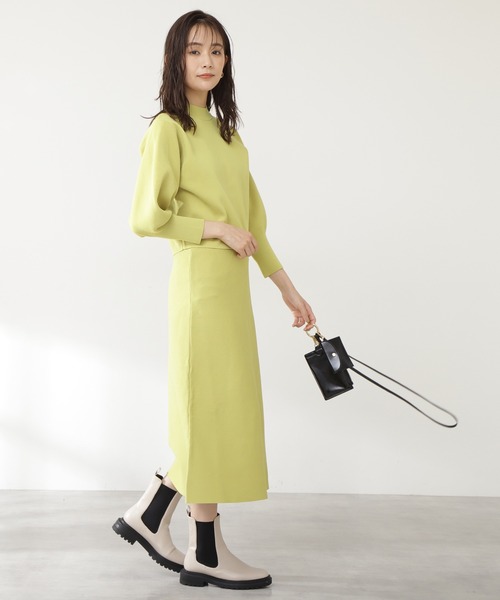 N.（N. Natural Beauty Basic）（エヌエヌナチュラルビューティーベーシック）の「◆スポンディッシュニットセットアップ（ワンピース・レディース・チャコールグレー/イエロー/ブルー/モカ・MEDIUM）」の17枚目の写真