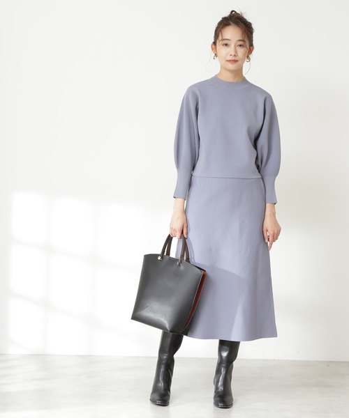 N.（N. Natural Beauty Basic）（エヌエヌナチュラルビューティーベーシック）の「◆スポンディッシュニットセットアップ（ワンピース・レディース・チャコールグレー/イエロー/ブルー/モカ・MEDIUM）」の14枚目の写真