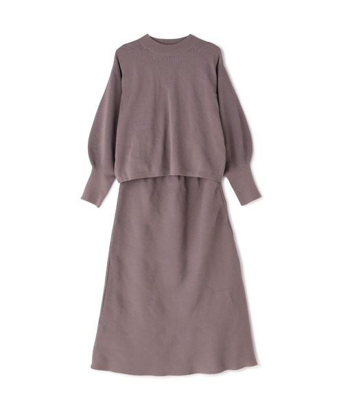 N.（N. Natural Beauty Basic）（エヌエヌナチュラルビューティーベーシック）の「◆スポンディッシュニットセットアップ（ワンピース・レディース・チャコールグレー/イエロー/ブルー/モカ・MEDIUM）」の20枚目の写真