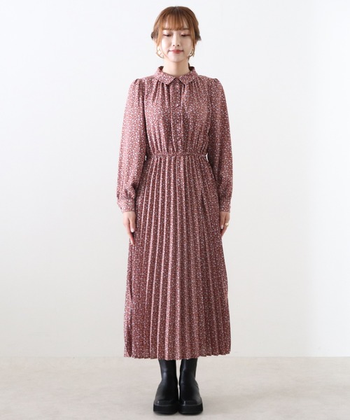 Cheek(チーク)の「プリーツ切替ワンピース(ワンピース・レディース・ブラック/ブラウン/アイボリー・MEDIUM)」の18枚目の写真