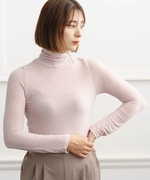 ZAKKA-BOX（ザッカボックス）の「やわらかタートルネックシャツ（Tシャツ/カットソー・レディース・アイボリー/杢グレー/ブラック/グレー系その他/モカ/グリーン系その他/ナチュラル/ラベンダー/パープル系その他・FREE）」の8枚目の写真