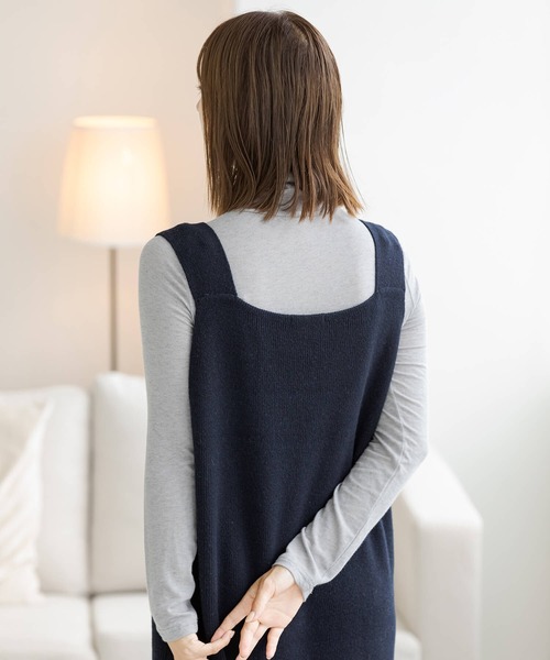 ZAKKA-BOX（ザッカボックス）の「やわらかタートルネックシャツ（Tシャツ/カットソー・レディース・アイボリー/杢グレー/ブラック/グレー系その他/モカ/グリーン系その他/ナチュラル/ラベンダー/パープル系その他・FREE）」の14枚目の写真