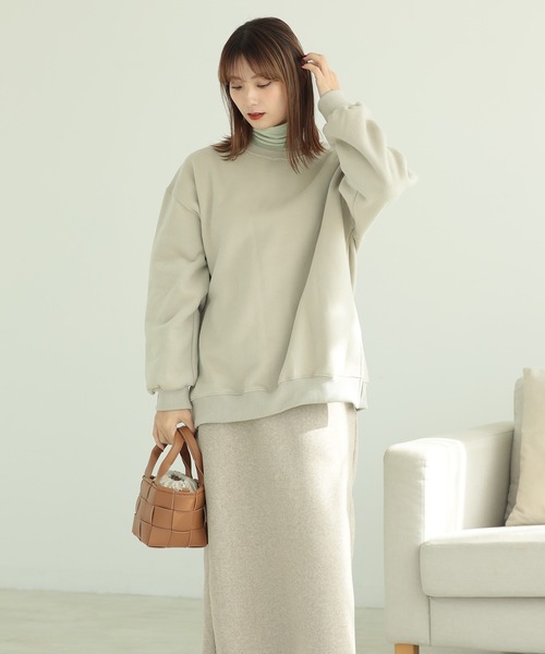 ZAKKA-BOX（ザッカボックス）の「やわらかタートルネックシャツ（Tシャツ/カットソー・レディース・アイボリー/杢グレー/ブラック/グレー系その他/モカ/グリーン系その他/ナチュラル/ラベンダー/パープル系その他・FREE）」の19枚目の写真