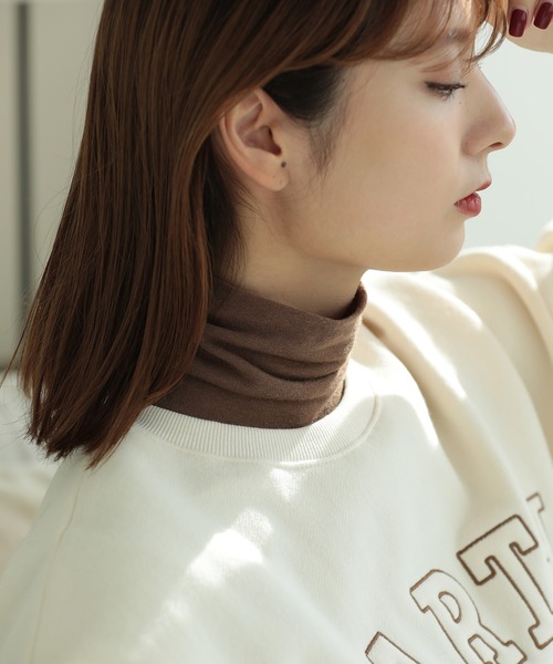 ZAKKA-BOX（ザッカボックス）の「やわらかタートルネックシャツ（Tシャツ/カットソー・レディース・アイボリー/杢グレー/ブラック/グレー系その他/モカ/グリーン系その他/ナチュラル/ラベンダー/パープル系その他・FREE）」の22枚目の写真