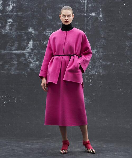 Drawer（ドゥロワー）＞ ウールリバーシブルクルーネックコート