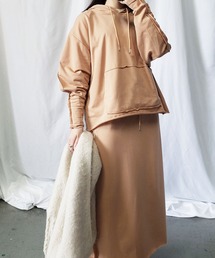 me+em select（ミームセレクト）の「【 セットアップ 】カラービッグパーカー×スカートSET（ルームウェア/パジャマ・レディース）」