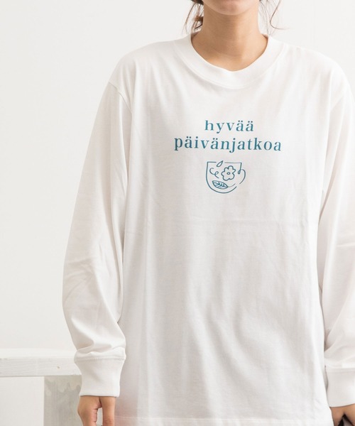POU DOU DOU(プードゥドゥ)の「ロゴプリントロングスリーブTee(Tシャツ/カットソー・レディース・オフホワイト/ピンク/オレンジ/ブルー・3)」の22枚目の写真