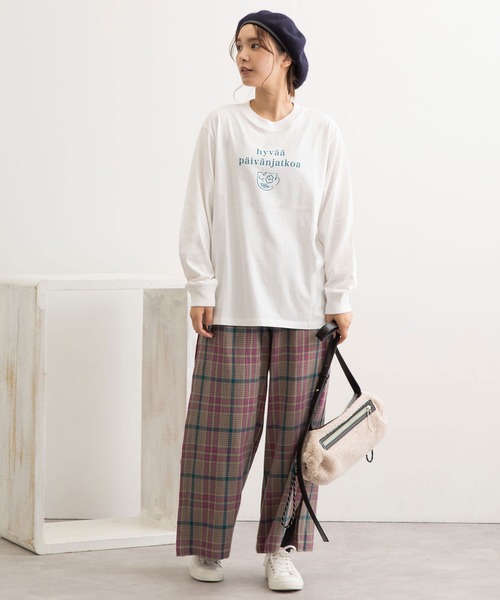 POU DOU DOU(プードゥドゥ)の「ロゴプリントロングスリーブTee(Tシャツ/カットソー・レディース・オフホワイト/ピンク/オレンジ/ブルー・3)」の18枚目の写真