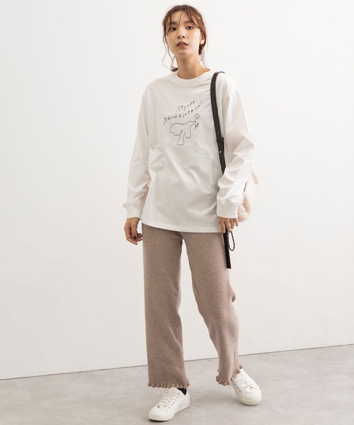 POU DOU DOU(プードゥドゥ)の「ロゴプリントロングスリーブTee(Tシャツ/カットソー・レディース・オフホワイト/ピンク/オレンジ/ブルー・3)」の19枚目の写真