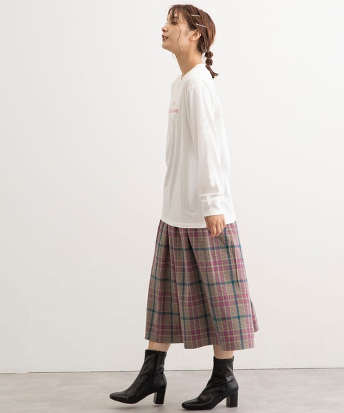 POU DOU DOU(プードゥドゥ)の「ロゴプリントロングスリーブTee(Tシャツ/カットソー・レディース・オフホワイト/ピンク/オレンジ/ブルー・3)」の16枚目の写真