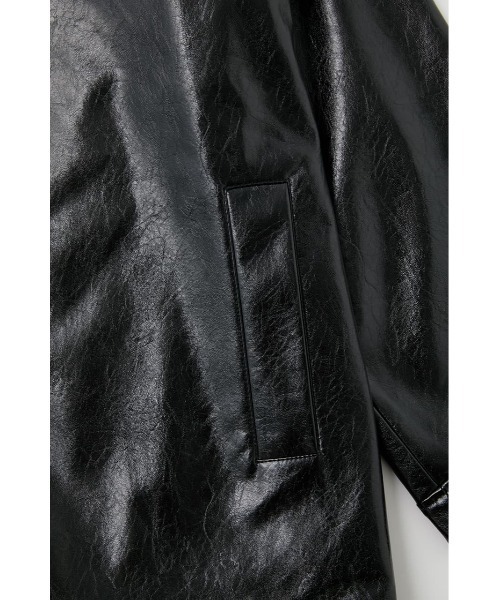 MOUSSY(マウジー)の「GLOSS F/LEATHER MIDDLE ジャケット(ライダースジャケット・レディース・ブラック/ベージュ・FREE)」の13枚目の写真