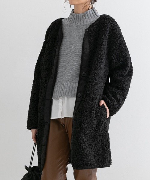 Newlyme(ニューリーミー)の「ボアロングコート(その他アウター・レディース・ブラック・FREE)」の8枚目の写真