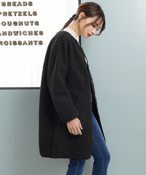 Newlyme(ニューリーミー)の「ボアロングコート(その他アウター・レディース・ブラック・FREE)」の6枚目の写真