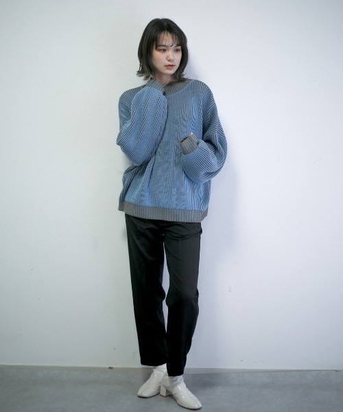 spoon store（スプーンストア）の「ハイショクストライプニット（ニット/セーター・レディース・ブルー/テラコッタ・フリー）」の19枚目の写真