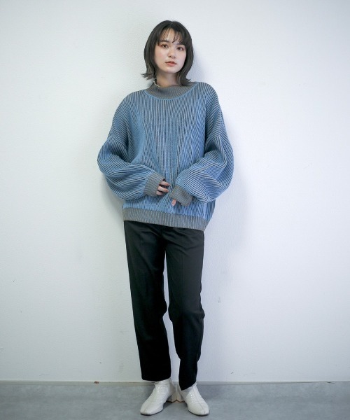 spoon store（スプーンストア）の「ハイショクストライプニット（ニット/セーター・レディース・ブルー/テラコッタ・フリー）」の20枚目の写真