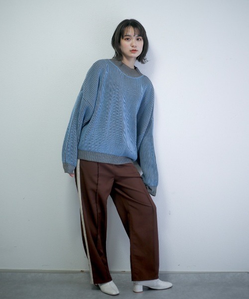 spoon store（スプーンストア）の「ハイショクストライプニット（ニット/セーター・レディース・ブルー/テラコッタ・フリー）」の17枚目の写真