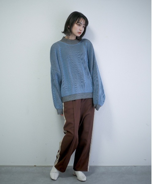 spoon store（スプーンストア）の「ハイショクストライプニット（ニット/セーター・レディース・ブルー/テラコッタ・フリー）」の18枚目の写真