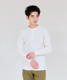 HANES（ヘインズ）の「【Hanes/ヘインズ】メンズ ビーフィー サーマルヘンリーネックロングスリーブTシャツ（Tシャツ/カットソー）」