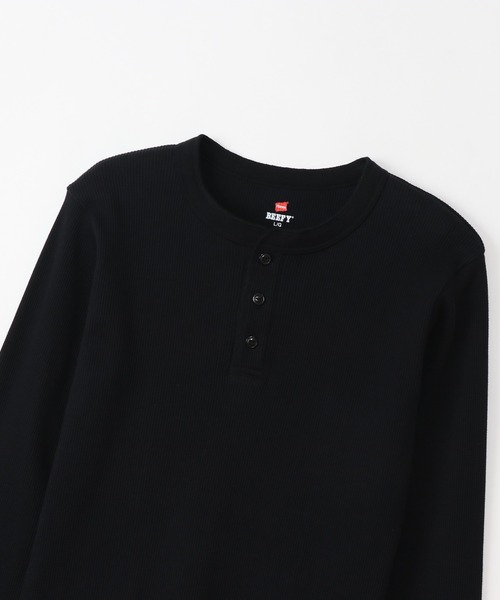 HANES(ヘインズ)の「【Hanes/ヘインズ】メンズ ビーフィー サーマルヘンリーネックロングスリーブTシャツ(Tシャツ/カットソー・メンズ・ヘザーグレー/ネイビー/ホワイト/ブラック・SMALL/LARGE/X-LARGE/MEDIUM)」の16枚目の写真