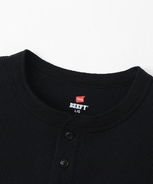 HANES(ヘインズ)の「【Hanes/ヘインズ】メンズ ビーフィー サーマルヘンリーネックロングスリーブTシャツ(Tシャツ/カットソー・メンズ・ヘザーグレー/ネイビー/ホワイト/ブラック・SMALL/LARGE/X-LARGE/MEDIUM)」の17枚目の写真